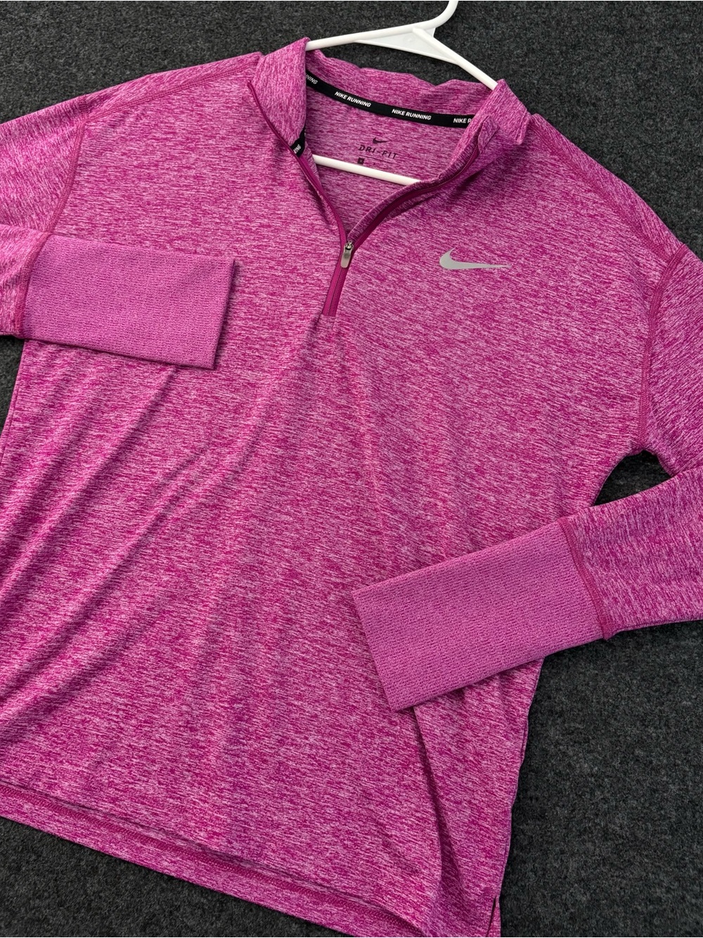 Nike Running Shirt Women's S Pink Dri-FIT Element Half Zip Pullover Athletic